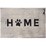 Mad About Mats Fußmatte Bryan, Türvorleger, Läufer, Indoor, Mit Spruch Home, Hunde, Hundepfote, weich, Grau, waschbar, rutschfest, pflegeleicht, 50 x 75 cm