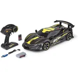 CARSON 1:10 Night Racer 2.0 2.4G 100% RTR gelb - Ferngesteuertes Auto, LED-Beleuchtung, inkl. Batterien und Fernsteuerung, Fahrzeit ca. 40 min
