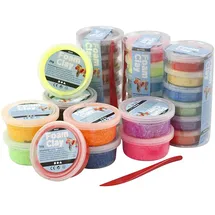Creativ Company Foam Clay Modelliermasse Glitter-Set 28 Dosen je 35g