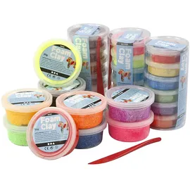 Creativ Company Foam Clay Modelliermasse Glitter-Set 28 Dosen je 35g