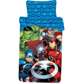 AC-Deco Avengers Glow in the dark Schwarz/Rot/Blau/Grün 140 x 200 cm + 70 x 90 cm