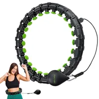 Tunturi Hula Hoop, Hula Hoop Reifen Erwachsen & Anfänger, Einstellbare Hoola Hoop Reifen für Gewichtsverlust und Fitness, Grün,Schwarz