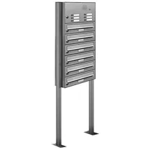 AL Briefkastensysteme Standbriefkasten 6 Fach Silber