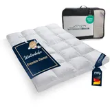 Bettdecke 155x220 | Daunendecke | Decke für den Winter | extra warme Daunendecke | Kassettenbettdecke | Winterdecke | Daunenbettdecken | Oeko-TEX-Zertifiziert | Daunenpass