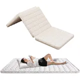 Batel Huh Faltmatratze Einzelbett, dreifach Faltbare Gästematratze, Matratze für Einzelbett mit Rutschfester Unterseite, Faltbare Bodenmatratzen für Reisen, Camping, Studio, Wohnheim
