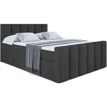 altdecor Boxspringbett Boxi1-Z King 160 x 200 cm H3/H4 Schwarz