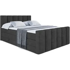 altdecor Boxspringbett Boxi1-Z King 160 x 200 cm H3/H4 Schwarz