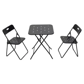 stilvora Bistro Set 3-tlg. Schwarz