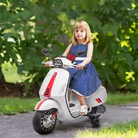 aiyaplay Kinder Elektro-Motorrad, 6V Kindermotorrad mit MP3, USB, FM-Radio, LED-Scheinwerfer, Kinderfahrzeug mit Trainingsrädern, 3 km/h, für 3-6