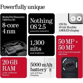 Nothing Phone (2a) 5G 12 GB RAM 256 GB Schwarz