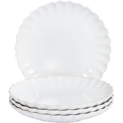 Dessertteller 4er Set NETTLE Steinzeug Weiß