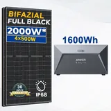 SOLAR-HOOK etm 2000W Bifaziale Module mit Solarspeicher 1,6kWh Anker SOLIX Solarbank E1600 Speicher für Photovoltaik Balkonkraftwerk