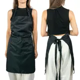 Intirilife 2-teiliges Set Kochschürzen Latzschürzen in Schwarz - Gr.: onesize