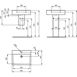 Ideal Standard Connect Cube Waschtisch 60 x 46 cm (E810301)