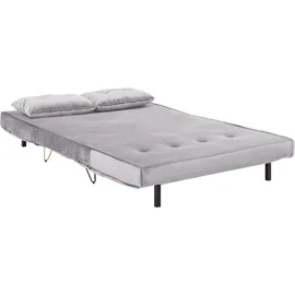 Beliani Schlafsofa Samt 2-Sitzer Grau