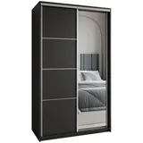 masseno Schwebetürenschrank VARO 120 x 205 x 60 cm Schwarz