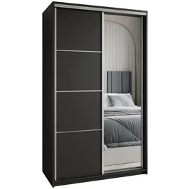 masseno Schwebetürenschrank VARO 120 x 205 x 60 cm Schwarz