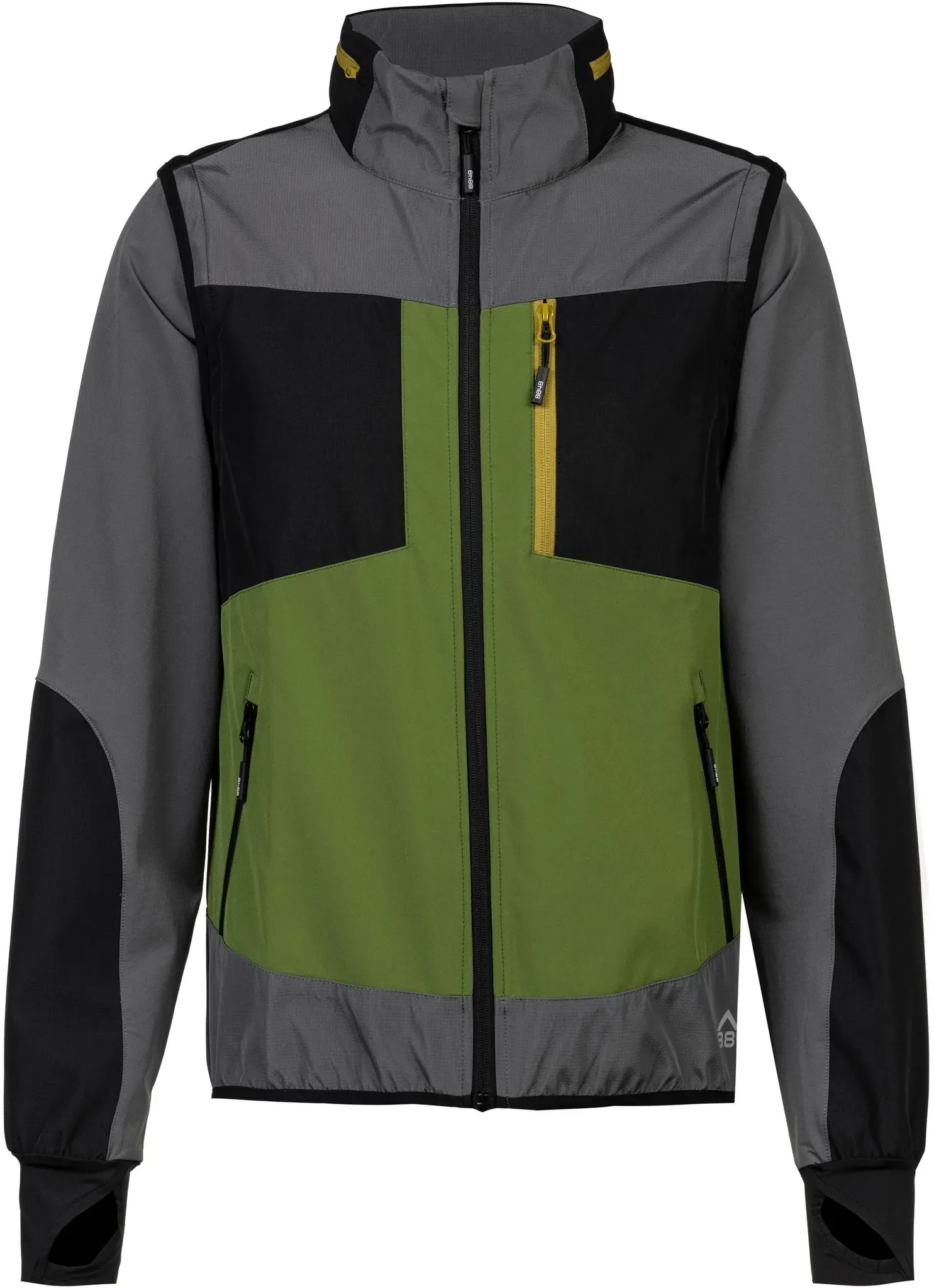 8848 Outdoor Softshelljacke Herren in twist of lime-granite gray, Größe L - grau