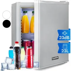 Klarstein Mini Kühlschrank für Zimmer, 23L Mini-Kühlschrank für Getränke & Kosmetik, Kleine Minibar, Kühlschrank Klein & Leise, Verstellbare ... - Silber