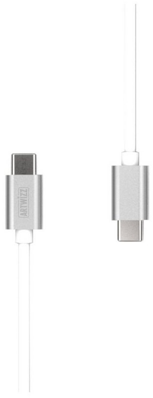 Artwizz USB-C auf USB-C male 2 Meter Kabel, Datenkabel, Ladekabel, Silber Smartphone-Kabel, USB Typ-C 2.0, USB Typ-C 2.0 (200 cm) silberfarben