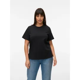 Vero Moda Curve Kurzarmshirt VERO MODA CURVE "VMPAULINA SS T-SHIRT GA JRS NOOS CUR", Damen, Gr. XL, schwarz, Jersey, Obermaterial: 100% Baumwolle, unifarben, normal, Rundhals, Shirts, Baumwolle, regular fit