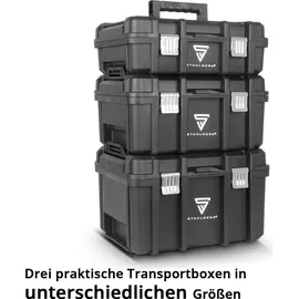 STAHLWERK Werkzeugtrolley Kunststoff/Metall schwarz 3 Teile