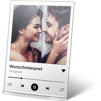 PhotoFancy® - Acrylglas Bild im Spotify Design personalisiert mit deinem Foto, Text und Widmung - Musik Album-Cover Aufsteller als personalisierte Geschenkidee für alle Musikfans - Größe A5