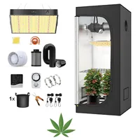 JUNG Growbox Komplettset Anbau Set mit LED Vollspektrum Grow Lampe Dimmbar, 40x40x120 cm, mit Ventilator, Abluft Aktivkohlefilter, Growzelt Anzucht Gewächshaus, Grow Tent Complete Set