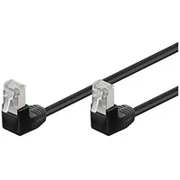 goobay Cat 5e Patchkabel 2x 90° °F/UTP schwarz