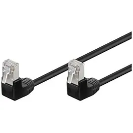 goobay Cat 5e Patchkabel 2x 90° °F/UTP schwarz