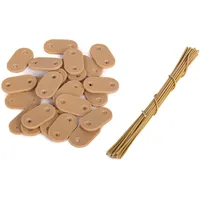 Anbor zest 26 Stück Sichtschutz Befestigungsset, Wetterfestes PVC Befestigungsklammern, Befestigungskit für Sichtschutzmatten - Bambus