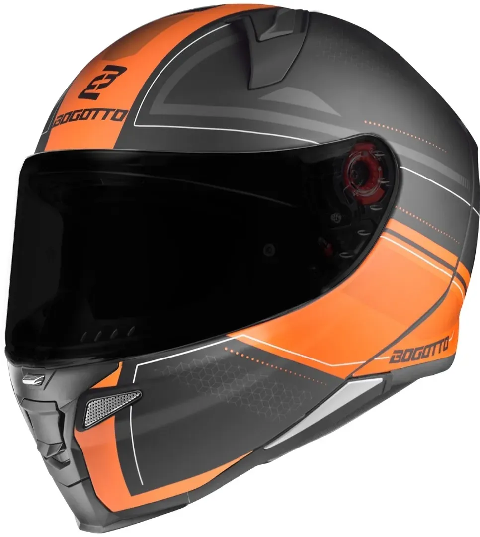 Bogotto FF110 Cinder Helm, zwart-oranje, XS Voorman