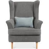 Konsimo Konsimo® Ohrensessel, Hellgrau, Grau, 82x108x80 cm, Wohnzimmer, Sessel, Polstersessel