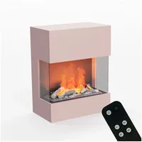 GLOW FIRE Elektrokamin Kästner Multicolor Wasserdampf Kamin, Elektrischer Kamin, Wasserdampfkamin mit 3D Feuer und Knisterfunktion rosa