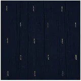 SCHÖNER LEBEN. Stoff Baumwollstoff Crinkle Dobby Lurex dunkelblau goldfarbig 1,35m Breite, atmungsaktiv blau