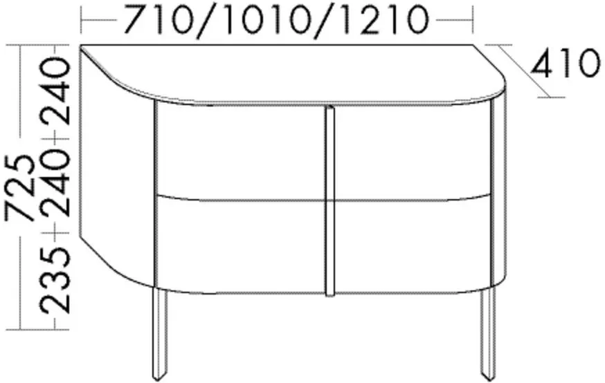 Burgbad Unterschrank Lavo 2.0 725x1210x415 Eiche Dekor Urban, SGCM121F5317 SGCM121F5317