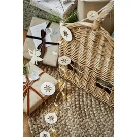 ib laursen Aufbewahrungskorb Korbhaus aus Rattan 30 x 32 x 40 cm grau