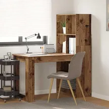 vidaXL Schreibtisch mit Regal Altholz Braun