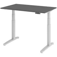 Bümö Schreibtisch, Graphit, Silber, Nachbildung, Rechteckig, 120x74x80 cm, FSC