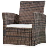 Polyrattan Gartenstuhl verstellbar Relaxsessel Braun inkl. Kissen - Braun