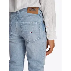 Slim-fit-Jeans TOMMY HILFIGER "SCANTON Y SLIM FIT BLEACH JEANS", Jungen, Gr. 8 (128), N-Gr, bleach, Denim/Jeans, Obermaterial: 99% Baumwolle, 1% Elasthan, unifarben, slim fit, Jeans, in hellblauer Waschung, mit Logo-Badge