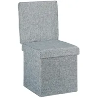 Relaxdays Faltbarer, Grau, Holzwerkstoff, Textil, 38x73x38 cm, Wohnzimmer, Hocker,