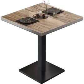 GGM Möbel Bistrotisch 80 x 80 x 75 cm Braun/Schwarz