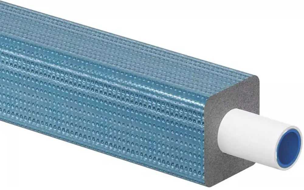 Uni Pipe Uponor PLUS 5-Schicht Verbundrohr vorisoliert PE-RT in eckiger Dämmung (Ausführung: 16x2 - 26mm Dämmung - 25m Rolle)