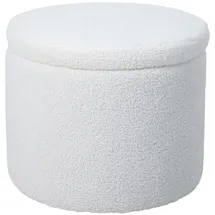 Svita Amber Aufbewahrungsbox mit Deckel Hocker mit Stauraum Sitzhocker Teddy Weiß