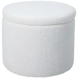 Svita Amber Aufbewahrungsbox mit Deckel Hocker mit Stauraum Sitzhocker Teddy Weiß