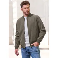 Cordjacke H.I.S "- Blouson mit Reißverschluss", Herren, Gr. S (44/46), braun (khaki), Cord, Obermaterial: 100% Polyester, unifarben, regular fit normal, Rundhals, Rippbündchen, Jacken, Pilotenjacke / Übergangsjacke aus Cord, regular fit