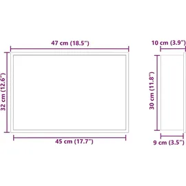 vidaXL Duschnische Weiß 45 x 30 x 9,5 cm Edelstahl