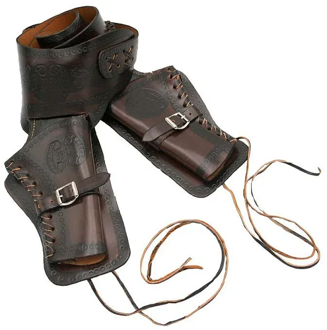 Western Leder Doppelholster aus Echtleder
