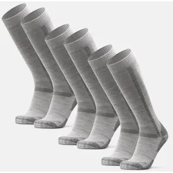 KNIEHOHE MERINO WANDERSOCKEN - 3-Pack - Grau - 35-38